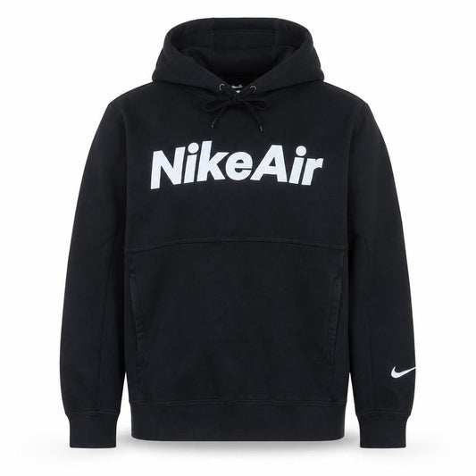 Nike Air Black Men's Pullover Hoodie M Logo Fleece Sportswear