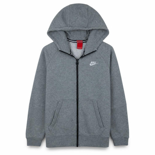 Nike Men's Grey Full Zip Hoodie M Regular Fit Fleece Sweatshirt