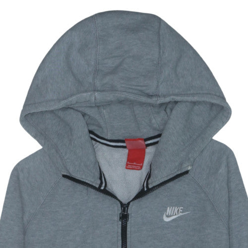 Nike Men's Grey Full Zip Hoodie M Regular Fit Fleece Sweatshirt