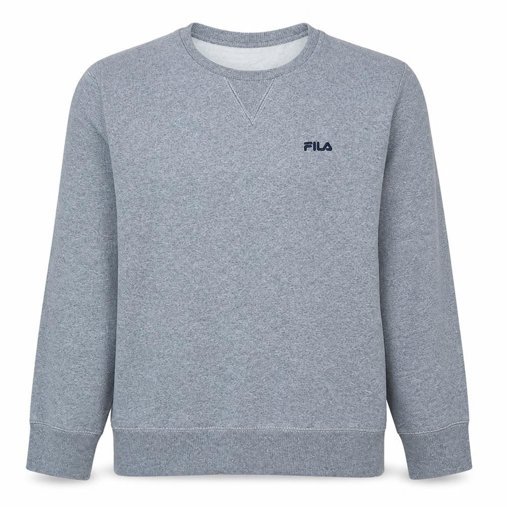 Fila Mens Grey Crew Neck Sweatshirt M Logo Pullover Sportswear