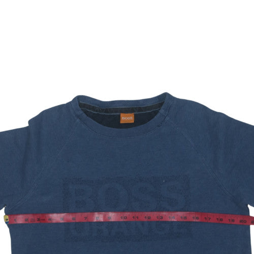 Hugo Boss Mens Blue Logo Crew Neck Pullover Sweatshirt M