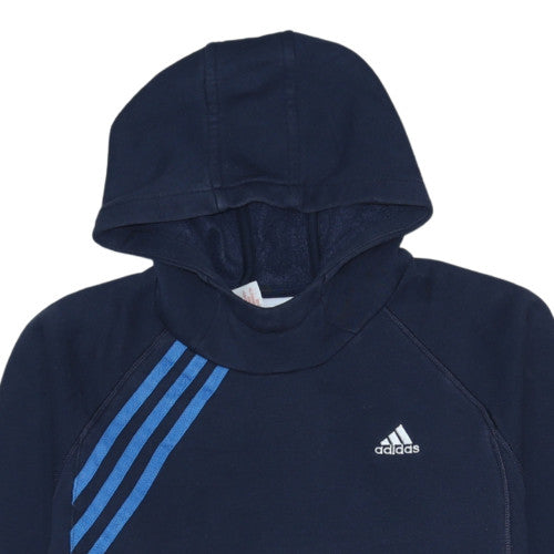 Adidas Teens Blue Pullover Hoodie Long Sleeve Sports Fleece 14