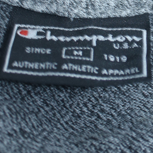 Champion Men's Grey 1/4 Zip Collared Henley Sweatshirt M