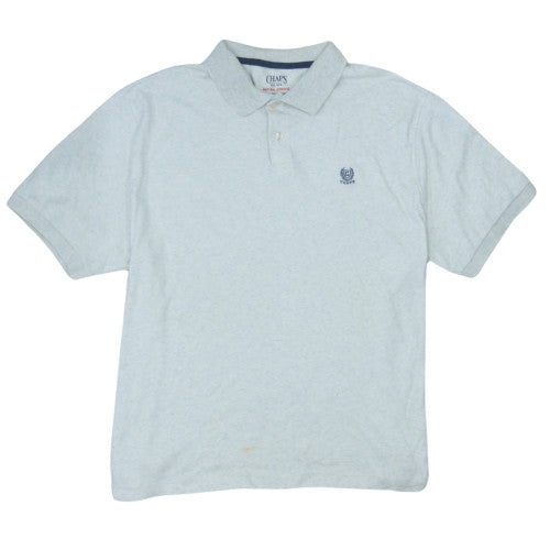 Chaps Men's Grey 2XL Cotton Blend Collared Short Sleeve Polo Shirt