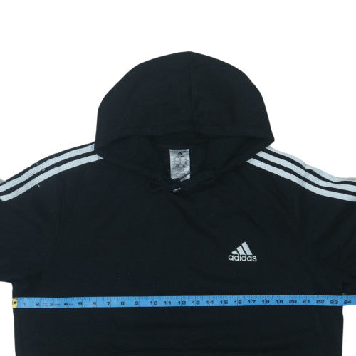 Adidas Mens Black XL Pullover Hoodie with Logo and Pockets