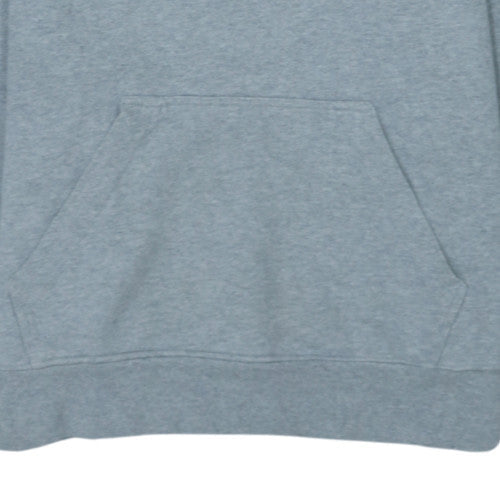 adidas Men’s Grey Pullover Hoodie Small Logo Fleece Sweatshirt