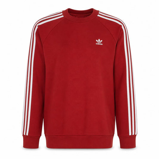 adidas Men Red Crew Neck Pullover Sweatshirt M Sports Fleece