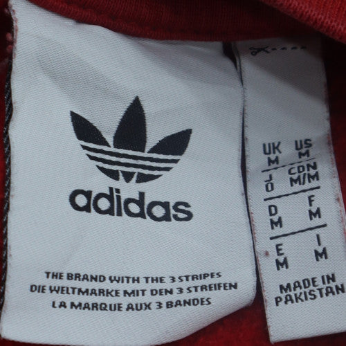adidas Men Red Crew Neck Pullover Sweatshirt M Sports Fleece