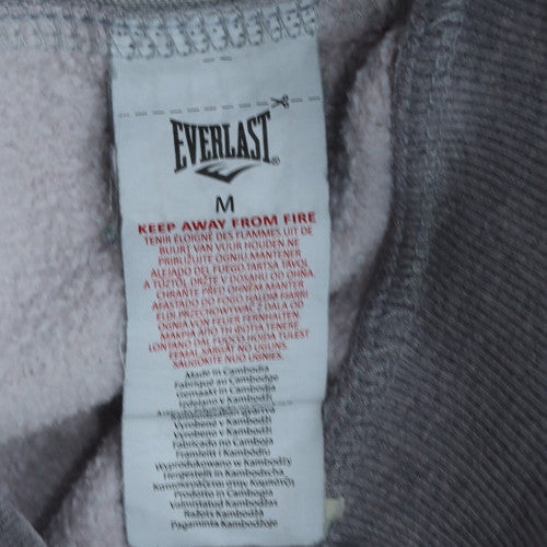 Everlast Men’s Grey Pullover Hoodie M Fleece Logo Sportswear
