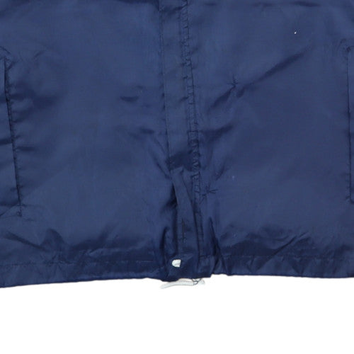 Erreà Men's Blue Hooded Windbreaker Jacket Size S Regular Fit