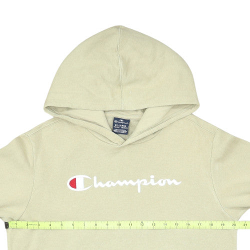 Champion Boys Beige Pullover Hoodie 15-16 Years 2XL Fleece Logo Sweatshirt
