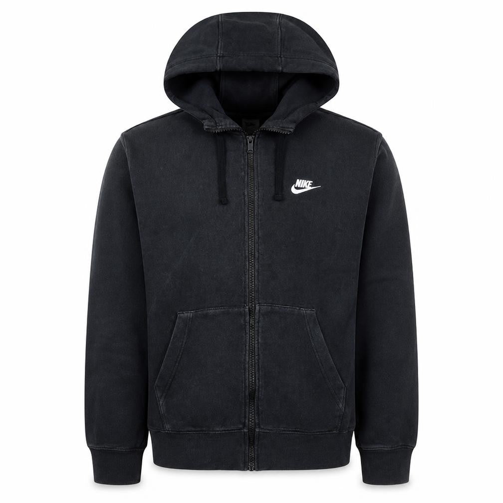 Nike Men's Black Full Zip Hoodie L Fleece Regular Fit