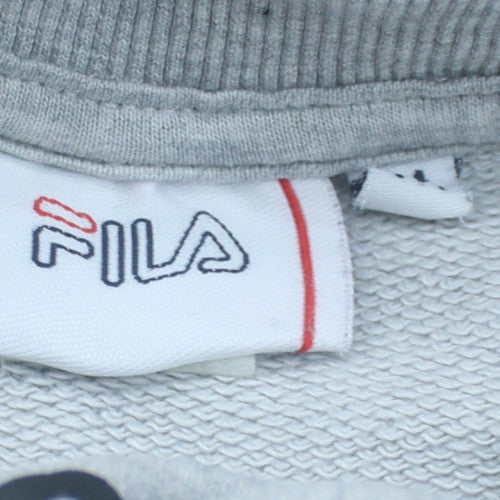 FILA Women Grey Logo Crew Neck Pullover Sweatshirt Size S