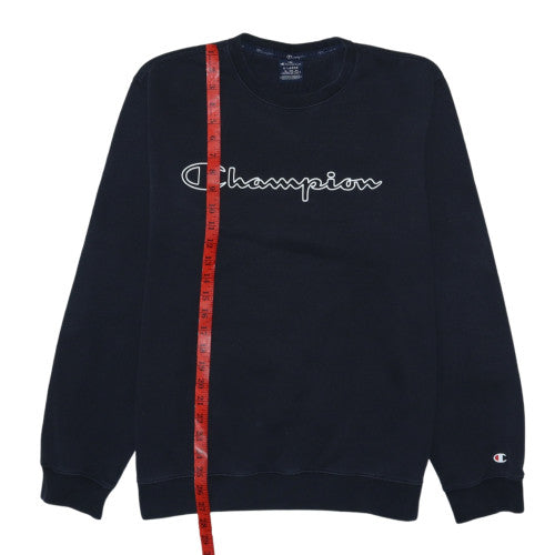 Champion Women's Black XL Pullover Sweatshirt Crew Neck Logo Front