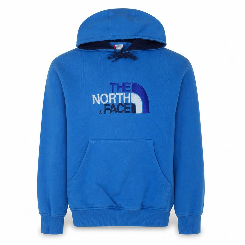 The North Face Men's Blue Pullover Hoodie S Cotton Fleece Logo Outdoor