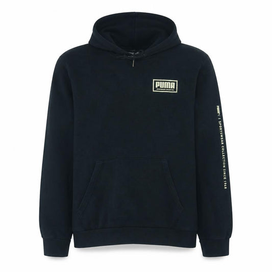 Puma Men's Black Pullover Hoodie L Sportswear Fleece Sweatshirt