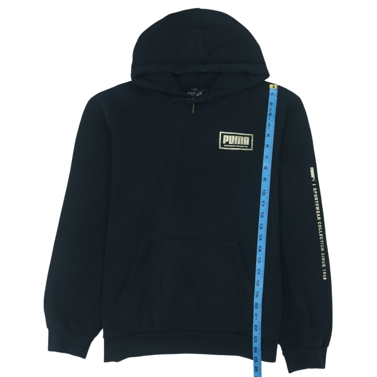 Puma Men's Black Pullover Hoodie L Sportswear Fleece Sweatshirt