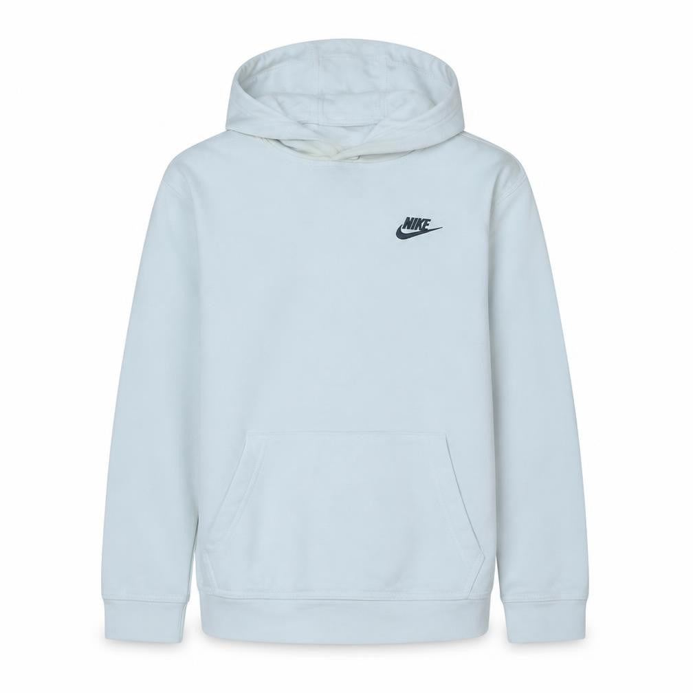 Nike Boys White XL Pullover Hoodie with Logo, Cotton Blend, Casual
