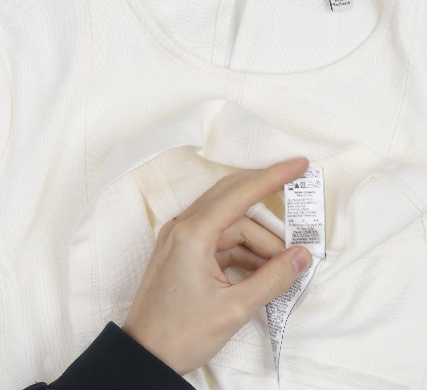 Marks and Spencer Women Ivory Long Sleeve Jersey Top Size 10