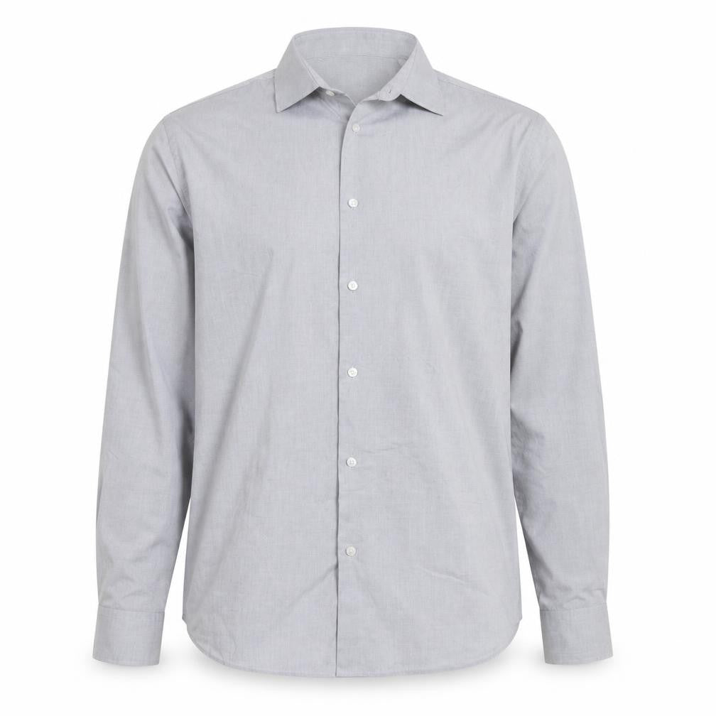 Marks & Spencer Men's Grey Regular Fit Pure Cotton Long Sleeve Shirt M