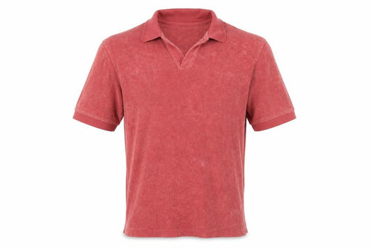Jaeger Men's Red Cotton Terry Polo Shirt Size S