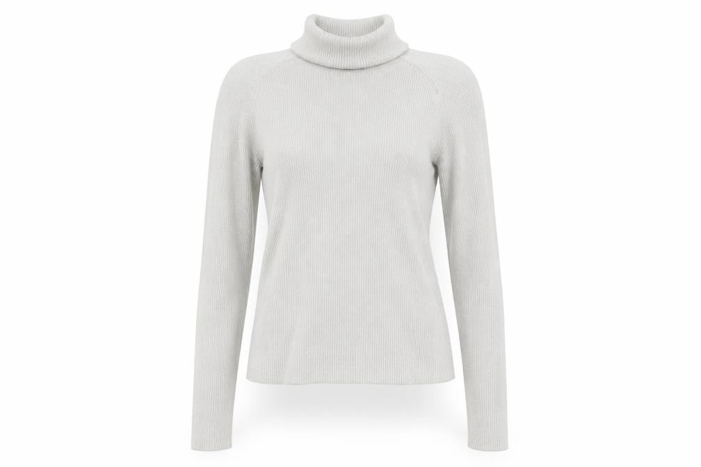 Denver Hayes Womens Silver Roll Neck Knit Jumper M