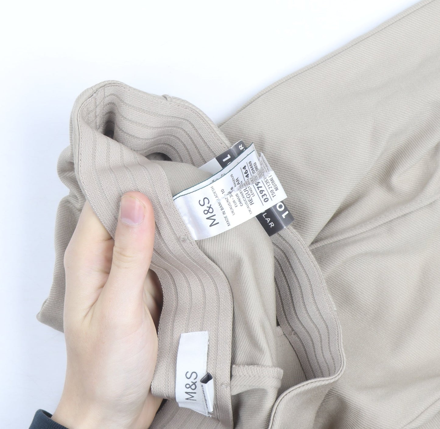 Marks and Spencer Women’s Beige Size 10 Regular Stretch Trousers
