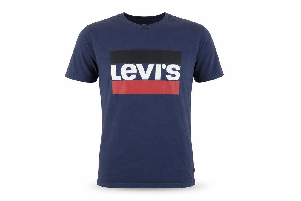 Levi's Men's Blue Graphic Logo Crew Neck Cotton T-Shirt Size S