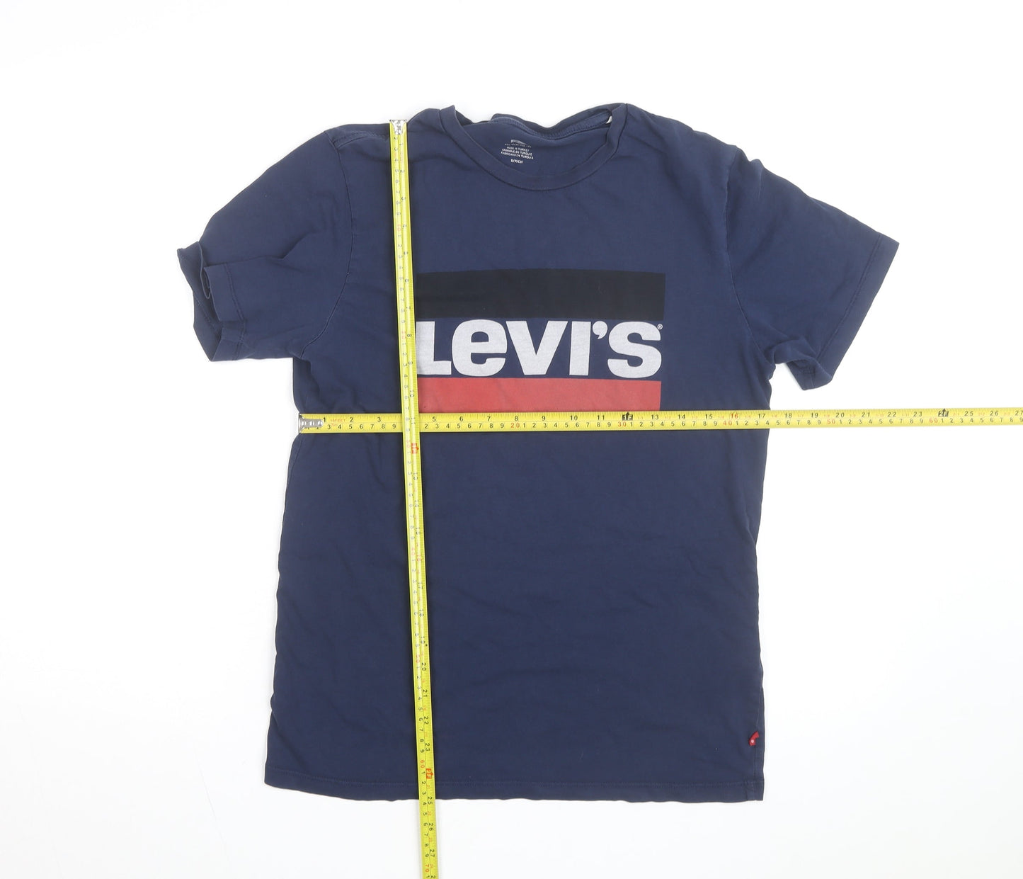 Levi's Men's Blue Graphic Logo Crew Neck Cotton T-Shirt Size S