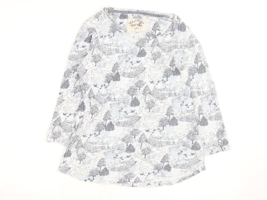 FatFace Women’s Blue Nature Print Long Sleeve Cotton T-Shirt Size 14