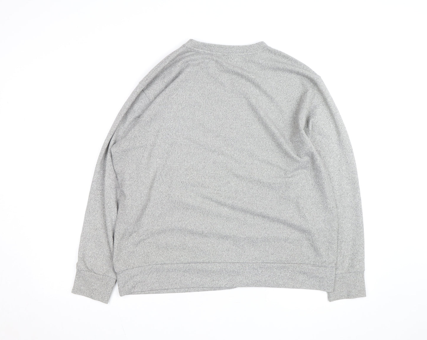 Uniqlo Men Grey L Long Sleeve Crew Neck Casual Top