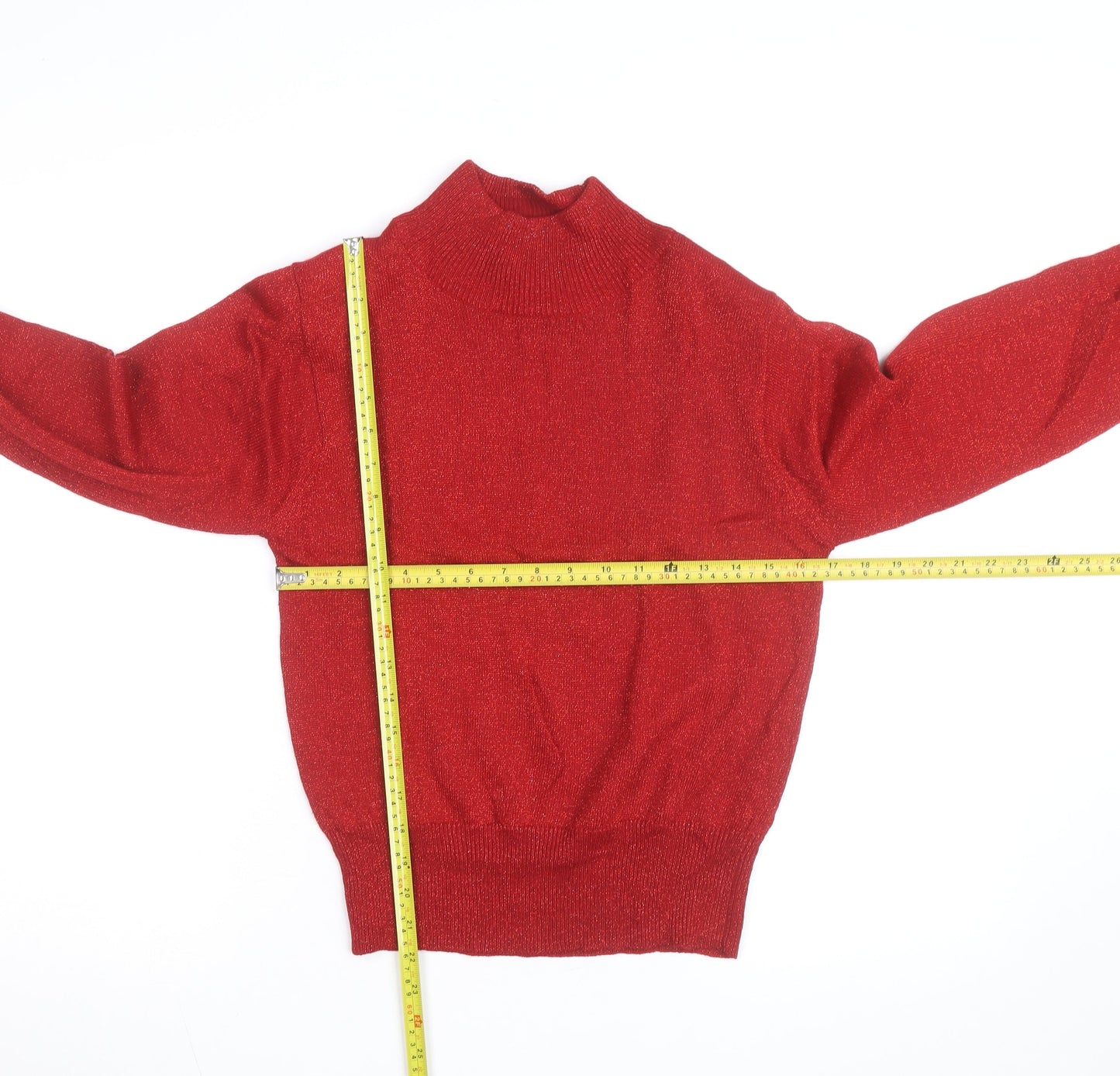 Dressbarn Women's Red Mock Neck Pullover Jumper Size S
