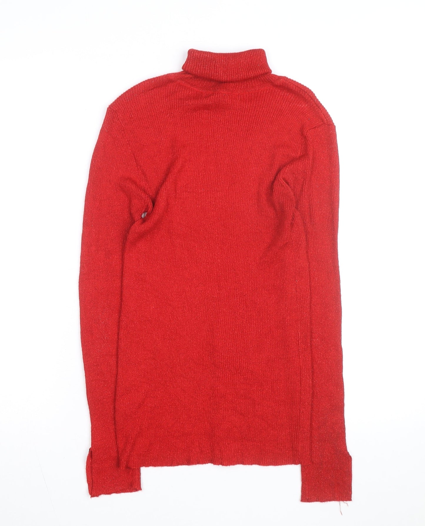 BY Design Women's Red Roll Neck Long Sleeve Pullover Jumper Size L