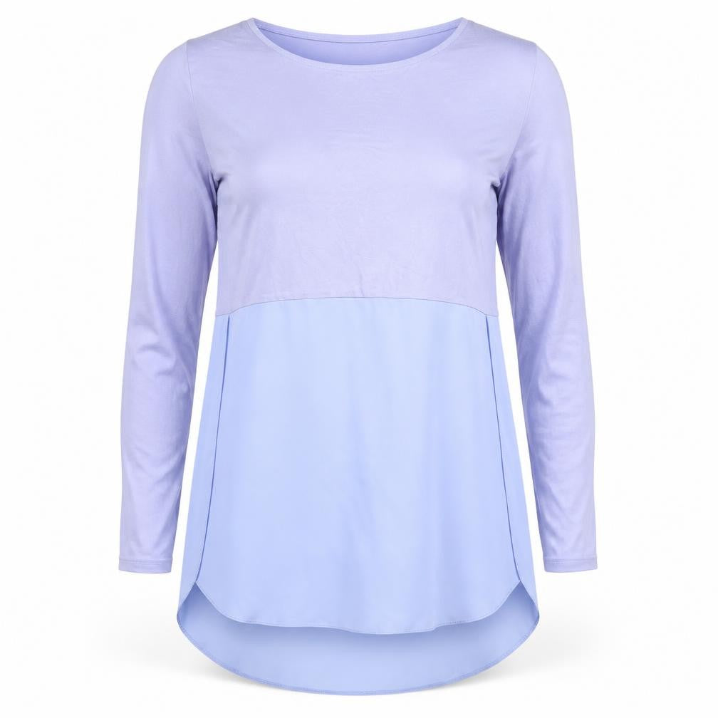 Phase Eight Women's Blue Long Sleeve Colourblock Tunic Blouse Size S