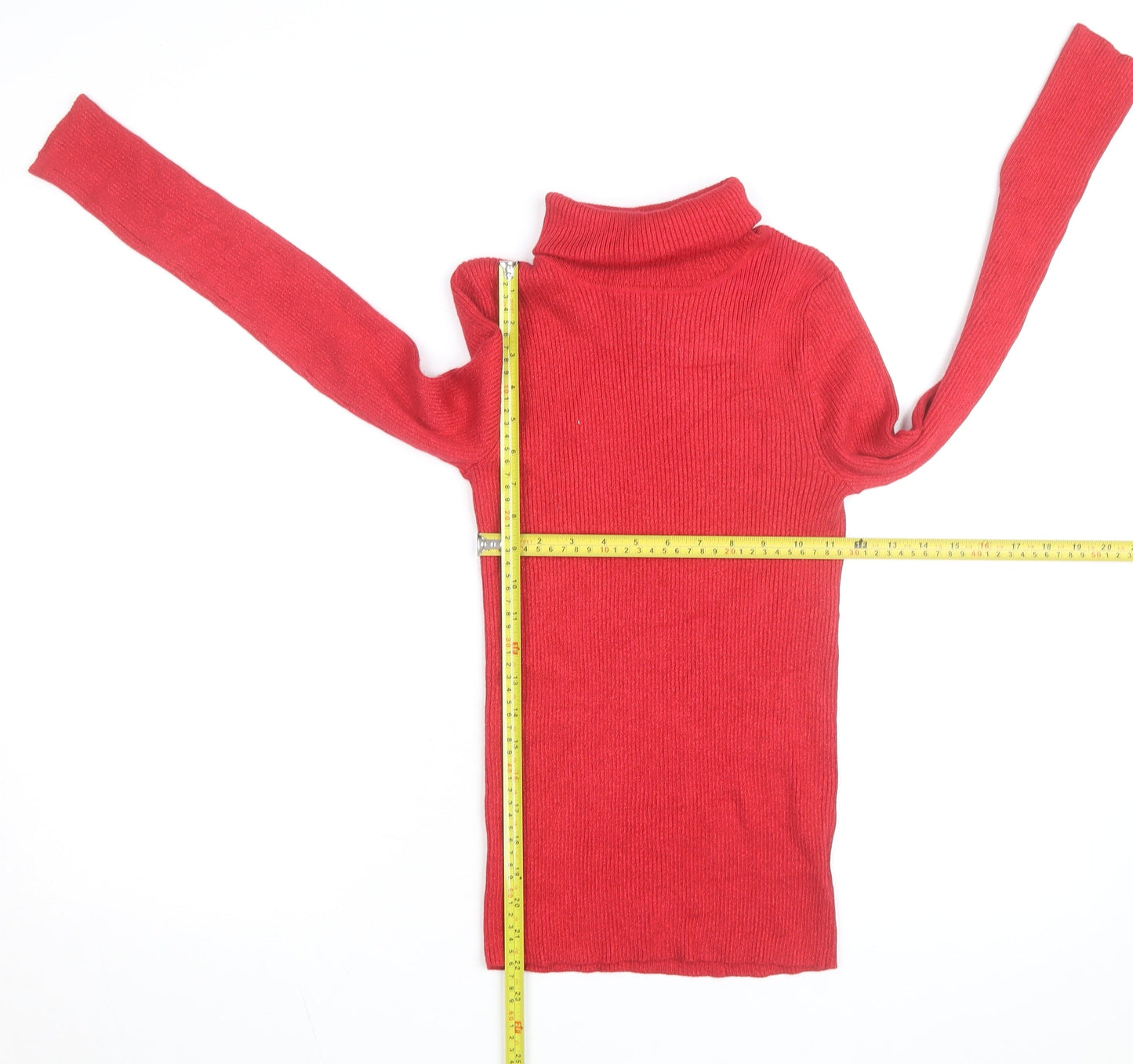 Faded Glory Women's Red Roll Neck Slim Fit Jumper Size S