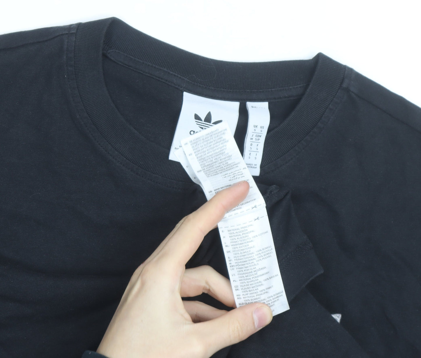 Adidas Men's Black Graphic Logo Cotton T-Shirt Size S