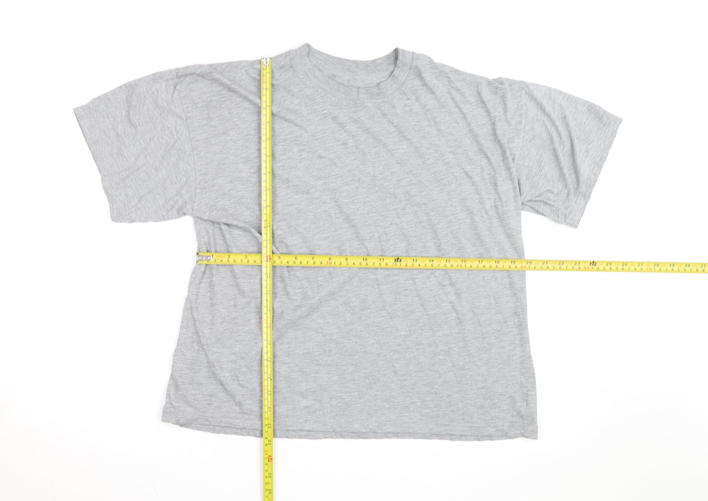 BHS Men's Grey Cotton Rich Crew Neck Short Sleeve T-Shirt L