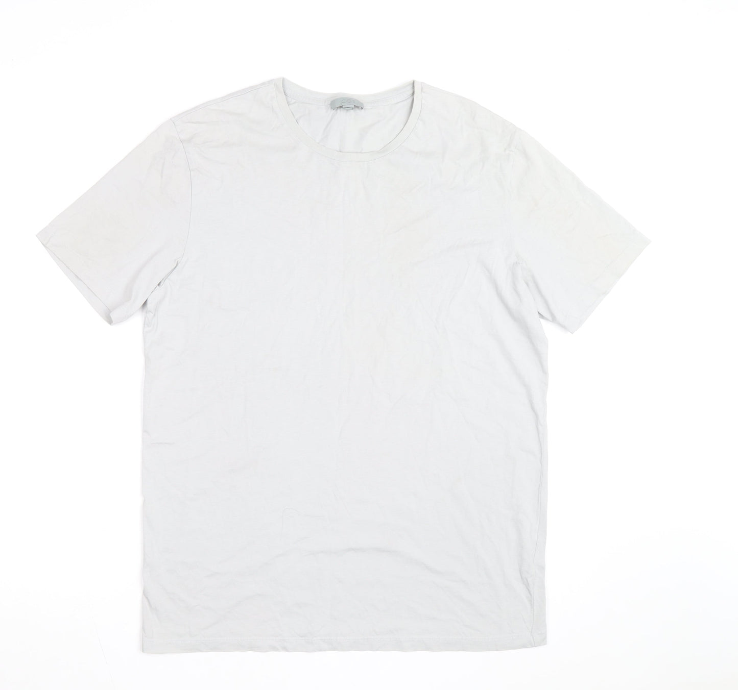COS Women White Cotton Short Sleeve Basic T-Shirt M