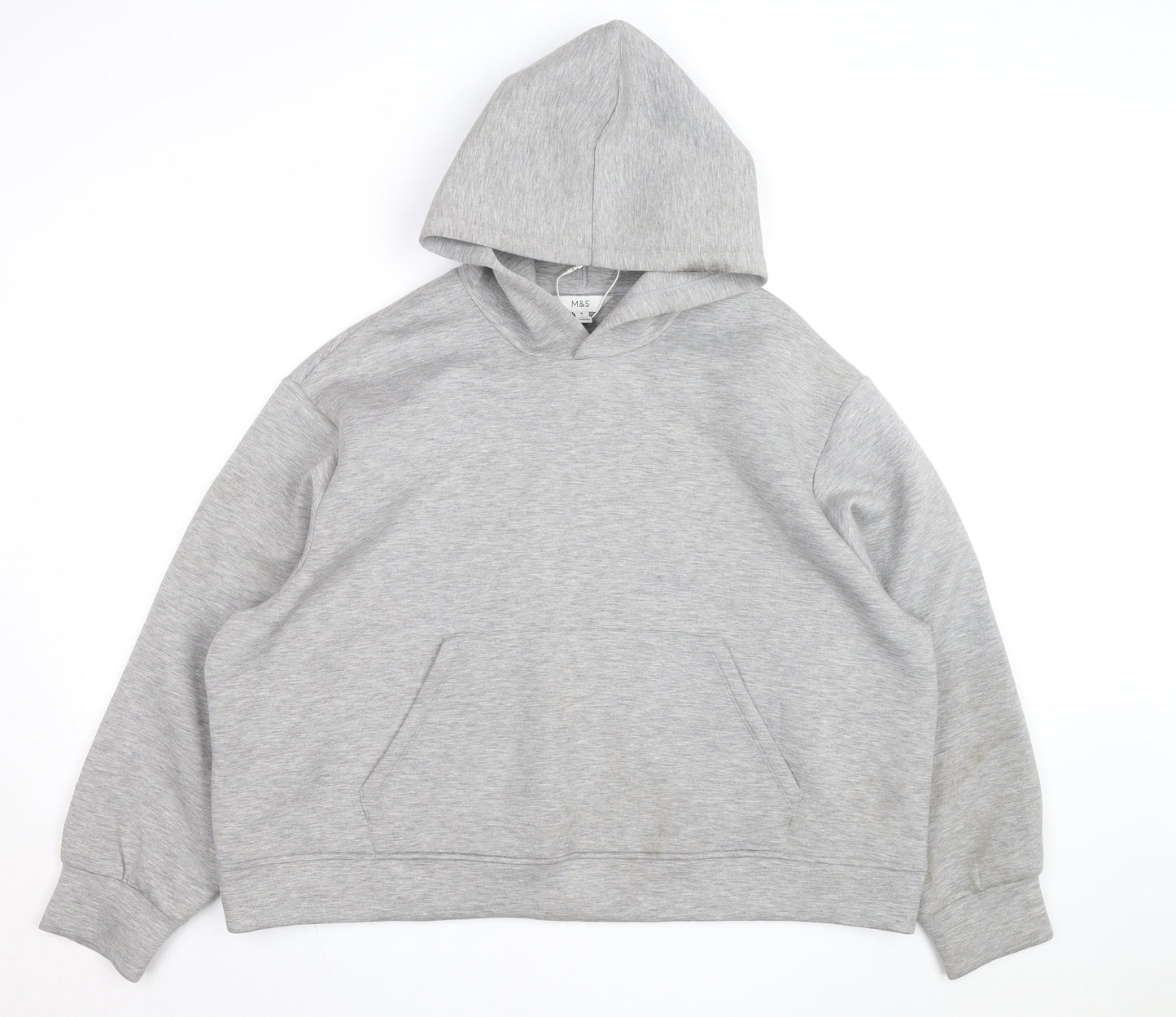Marks and Spencer Mens Grey XL Pullover Hoodie Cotton Blend