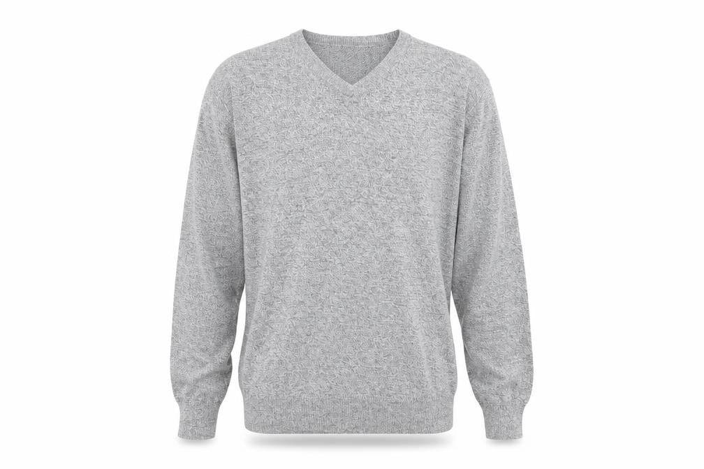 St. John's Bay Men’s Grey V-Neck Cotton Blend Pullover Jumper Size L