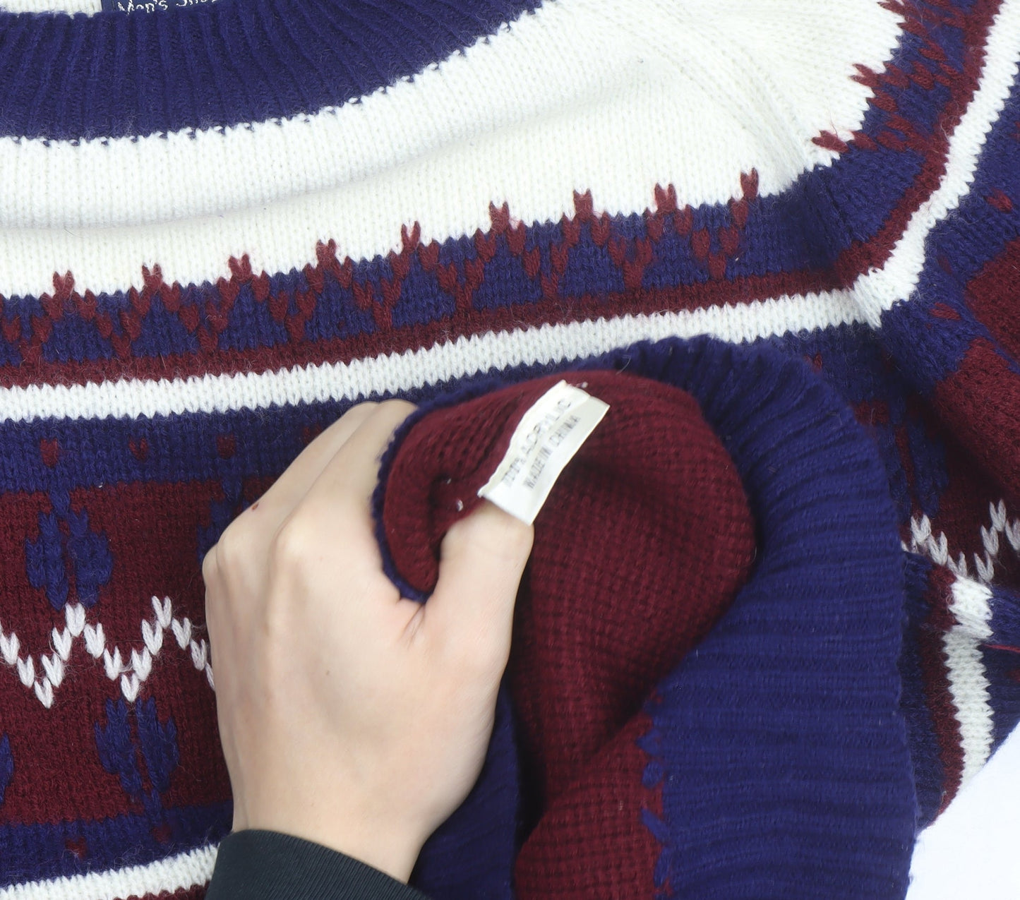 The Men's Shop JCPenney Men's Multicoloured Fair Isle Acrylic Pullover Jumper M