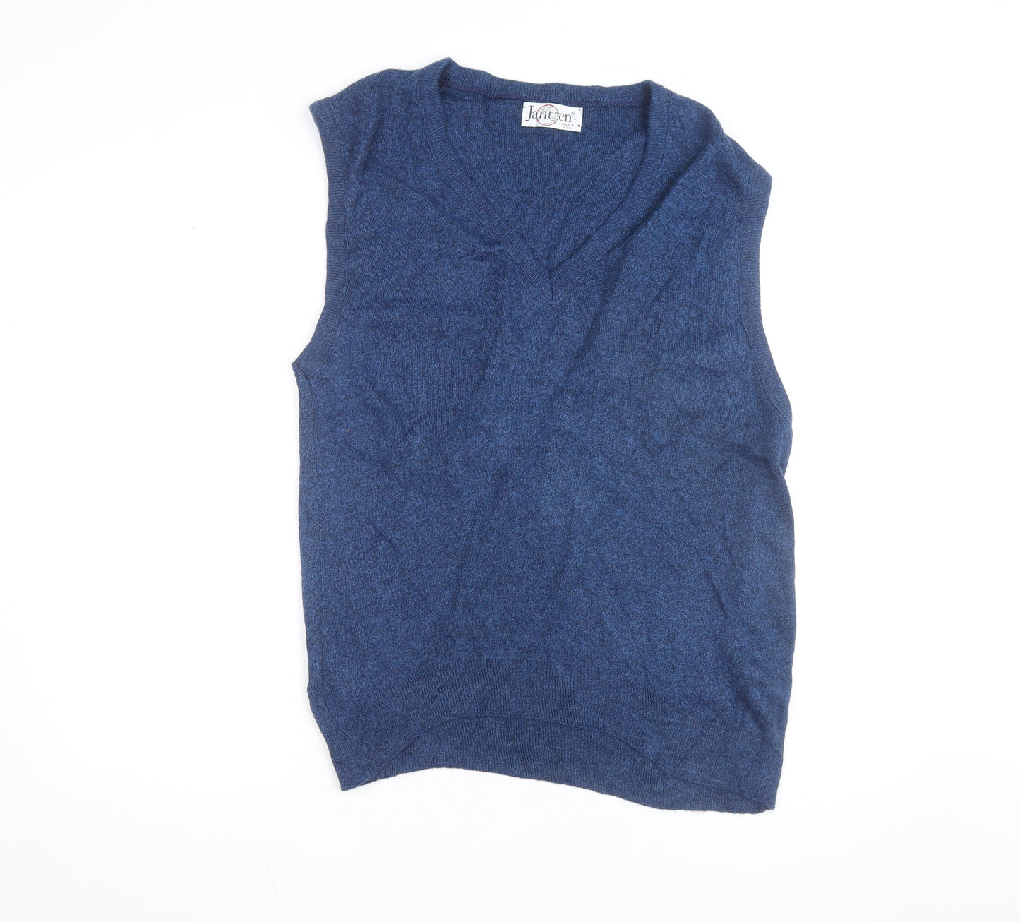 Jantzen Men's Blue Wool Sleeveless V-Neck Vest Jumper L