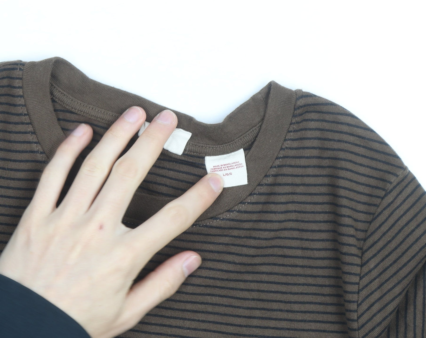 Levi's Girls Brown Striped Long Sleeve T-Shirt Size L Cotton Casual Top