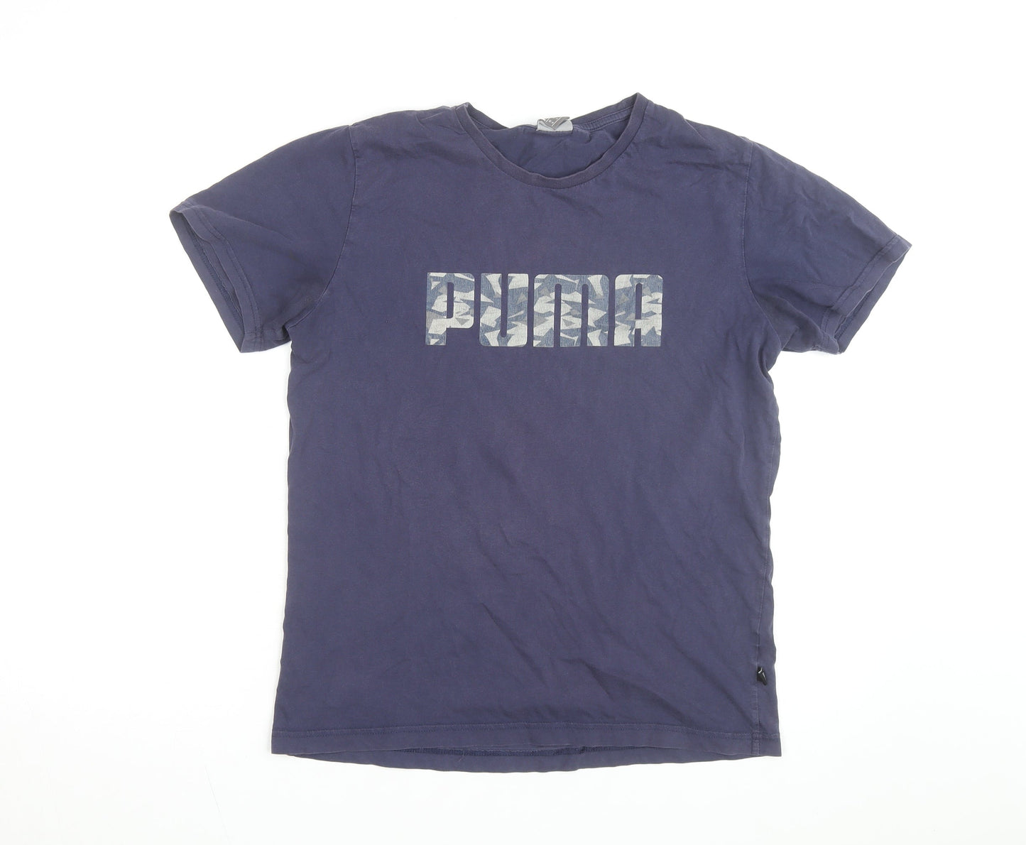 Puma Men's Blue Graphic Print Crew Neck Cotton T-Shirt M
