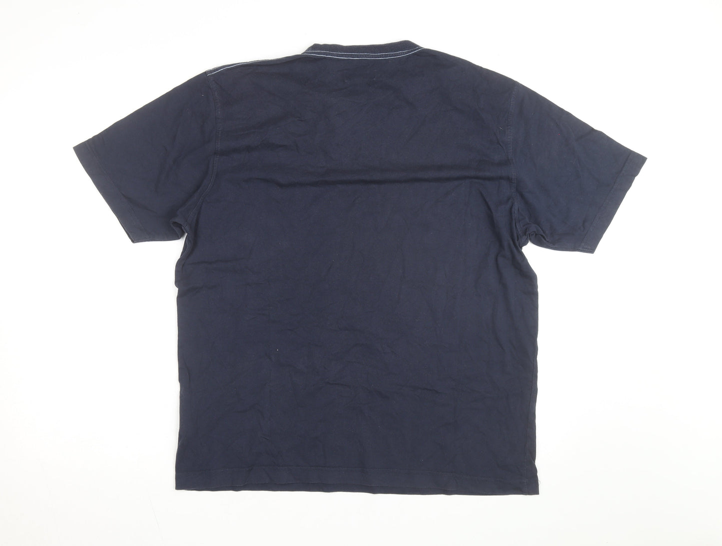 GANT Men's Blue Cotton Crew Neck Short Sleeve T-Shirt L