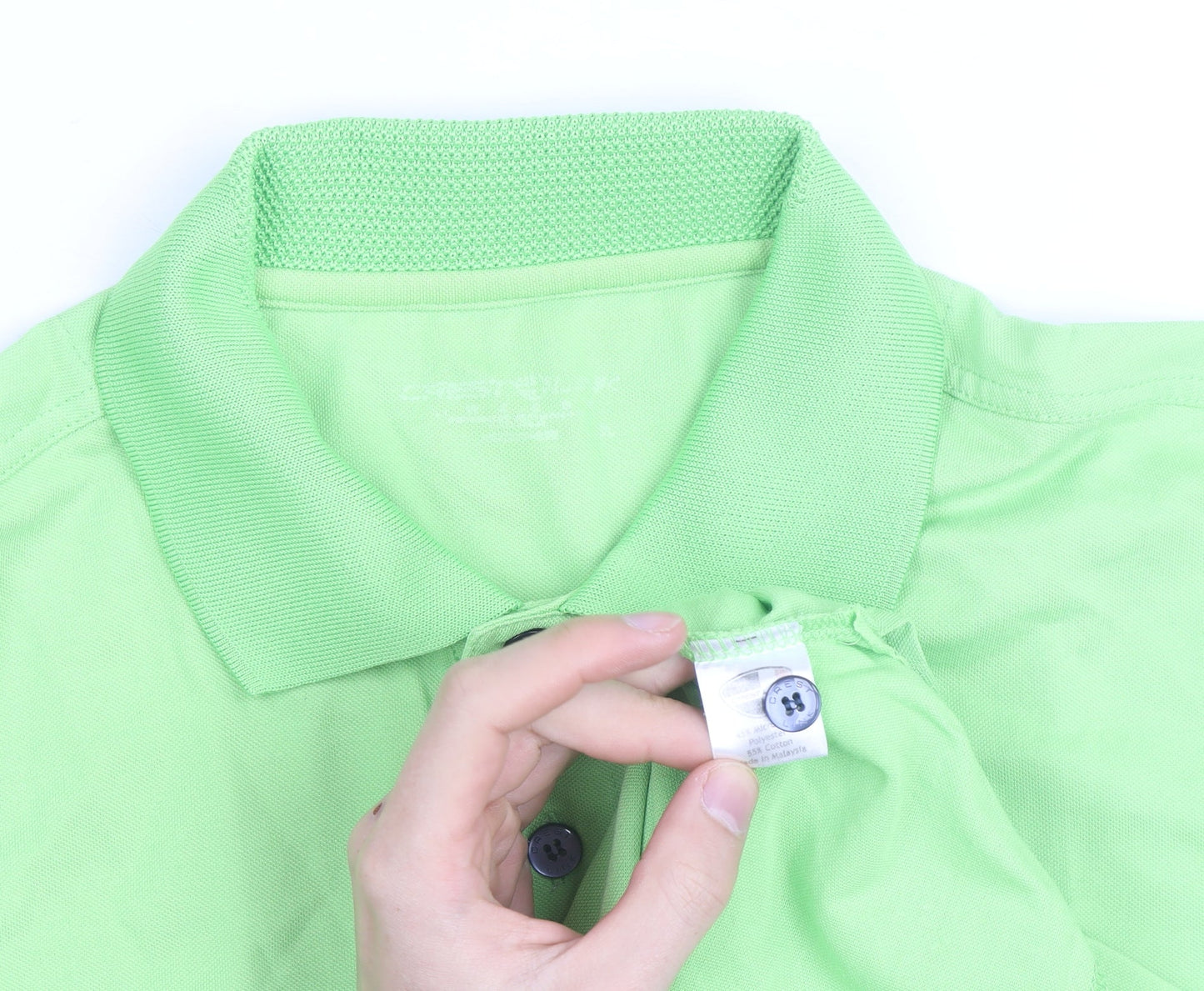 Crest Link Men's Green Lightweight Golf Polo Shirt Size L