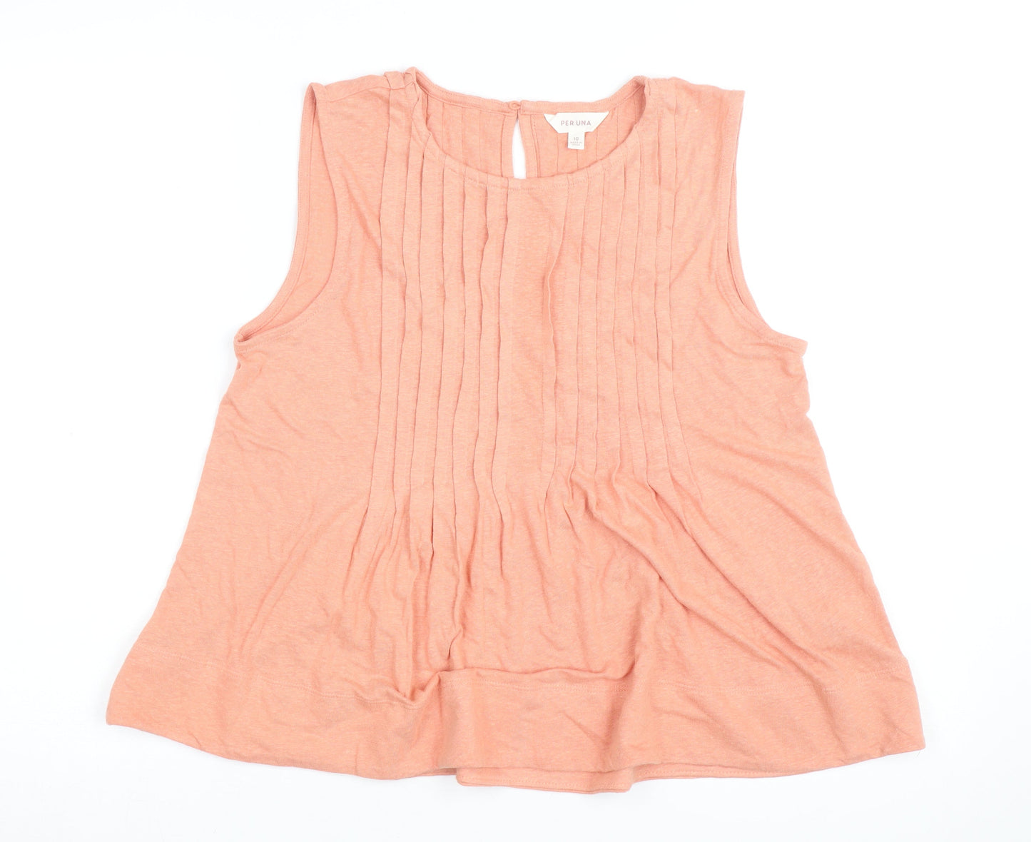 Marks and Spencer Women Pink Sleeveless Pleated Tunic Blouse Size 10