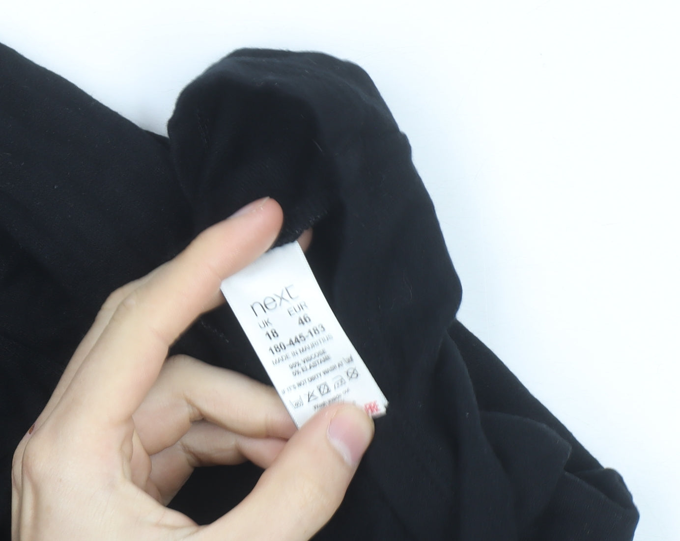 Next Women Black Size 18 A-Line Long Sleeve High Neck Jersey Dress