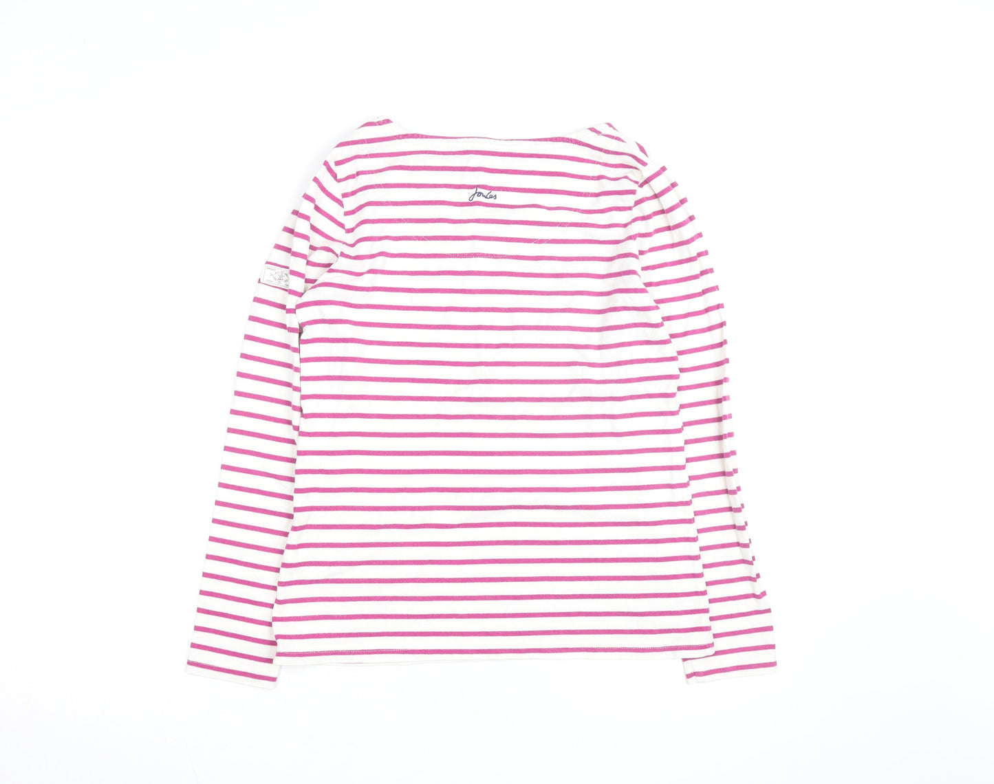 Joules Women's Pink Striped Long Sleeve Cotton T-Shirt Size S