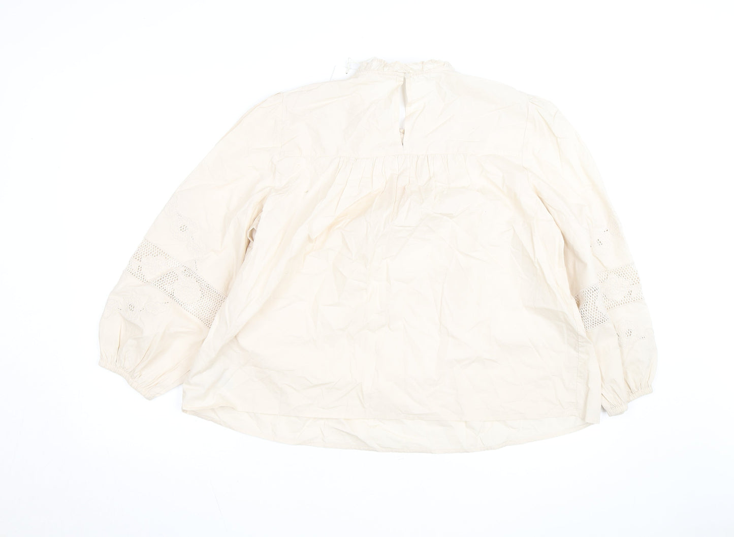 Marks and Spencer Per Una Ivory Cotton Embroidered Tunic Blouse Women’s Size 16